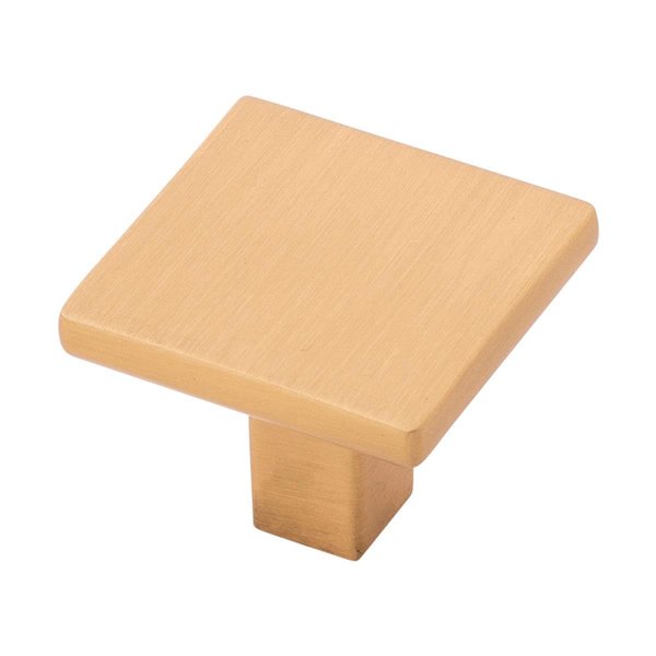 Belwith Products Belwith BWHH075341 BGB 1.25 in. Square Knob for Dresser Drawers; Brushed Gold Brass BWHH075341 BGB